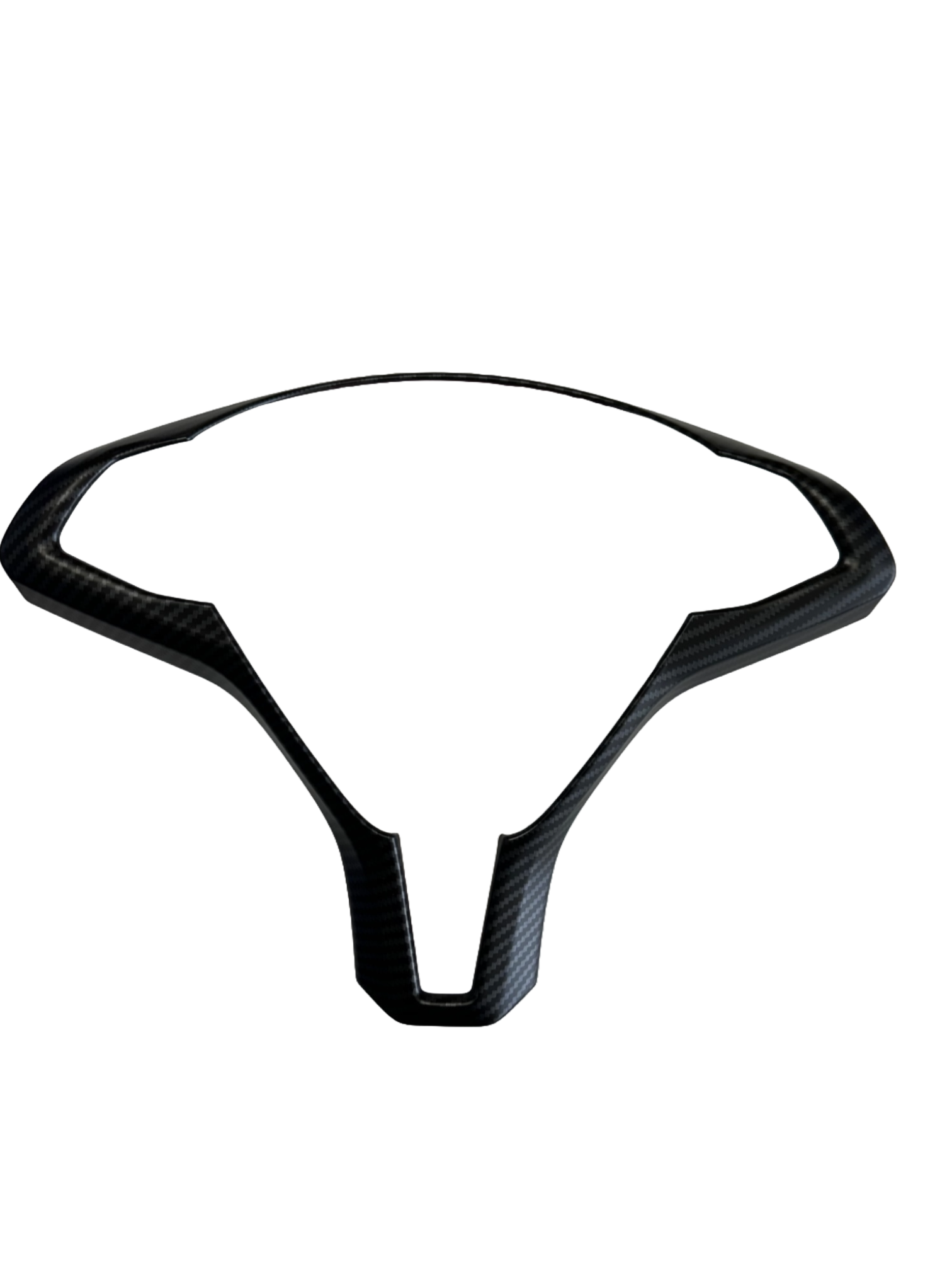 Tesla Model S, X Steering Wheel Trim Cover, ABS, Black Matte Carbon Fiber, 2012-2020