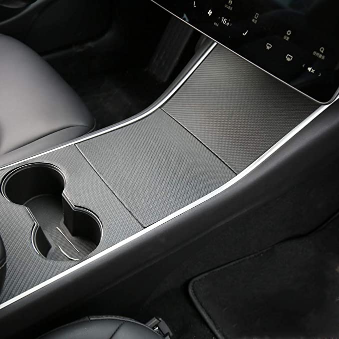 Center Console Vinyl Wrap for Model 3 & Y (Gen 1 Center Console) Brushed Black