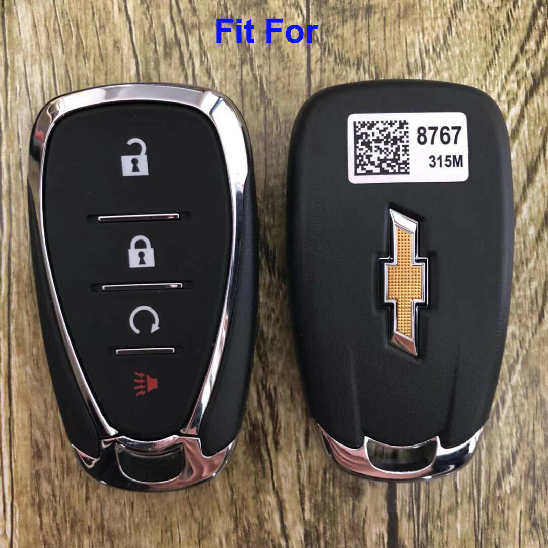Brown Leather 4 Buttons Key Fob Cover Case for Chevrolet Volt Bolt Cruze  Malibu