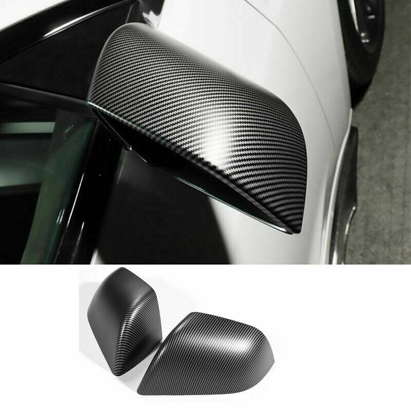 Tesla Model 3 Matte Carbon Fiber Side Mirror Cover Trim, Matte Carbon