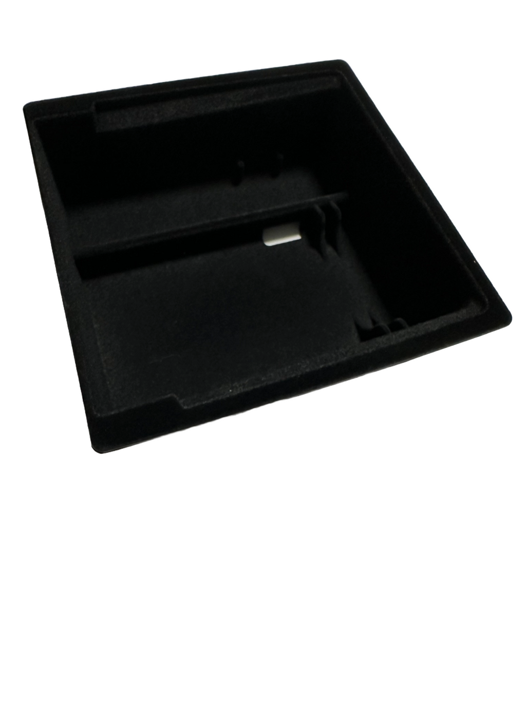 Tesla Model 3 Highland Armrest Console Organizer Tray, Flocked W/ Data Cable Hole, 2024-2026