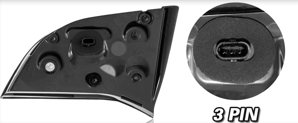 Tesla Model 3, Y Rear Inner Taillight Assembly, Left, 3-Pin, 2017-2021