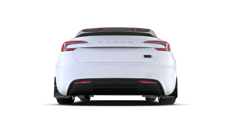 Tesla Model 3 Mud Flap Set, Rally Armor, Black, W/ Met Black Logo, 2024-2026 Highland