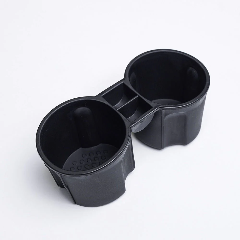 Tesla Model 3 Cup Holder Insert, Drink Stabilizer, W/ Change Holder, Black, 2017-2020