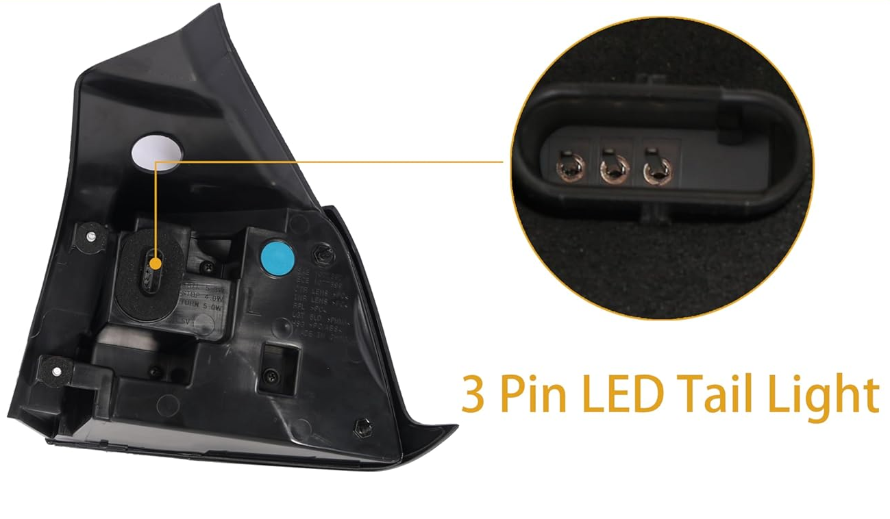 Tesla Model 3, Y Rear Outer Taillight Assembly, 3-Pin, Right, 2017-2020