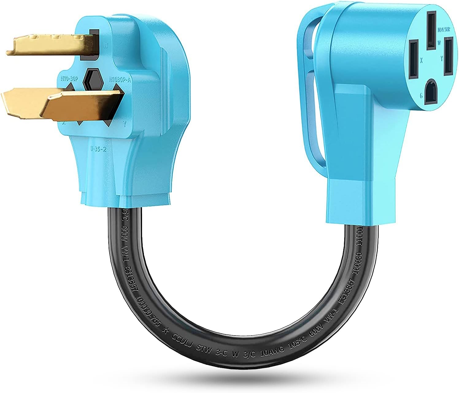 Tesla Model S, 3, X, Y, Cybertruck NEMA 10-30P to 14-50R EV Charger Adapter Cord, 50 Amp Dryer to 50 Amp EV for Level 2 Charging