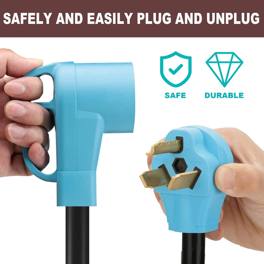 Tesla Model S, 3, X, Y, Cybertruck NEMA 10-30P to 14-50R EV Charger Adapter Cord, 50 Amp Dryer to 50 Amp EV for Level 2 Charging