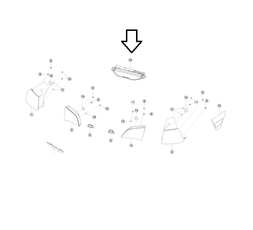 Tesla Model Y Third Brake Light Assembly, 2020-2022