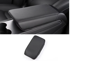 Tesla Model 3, Y, Leather Center Console Armrest Cover, Black