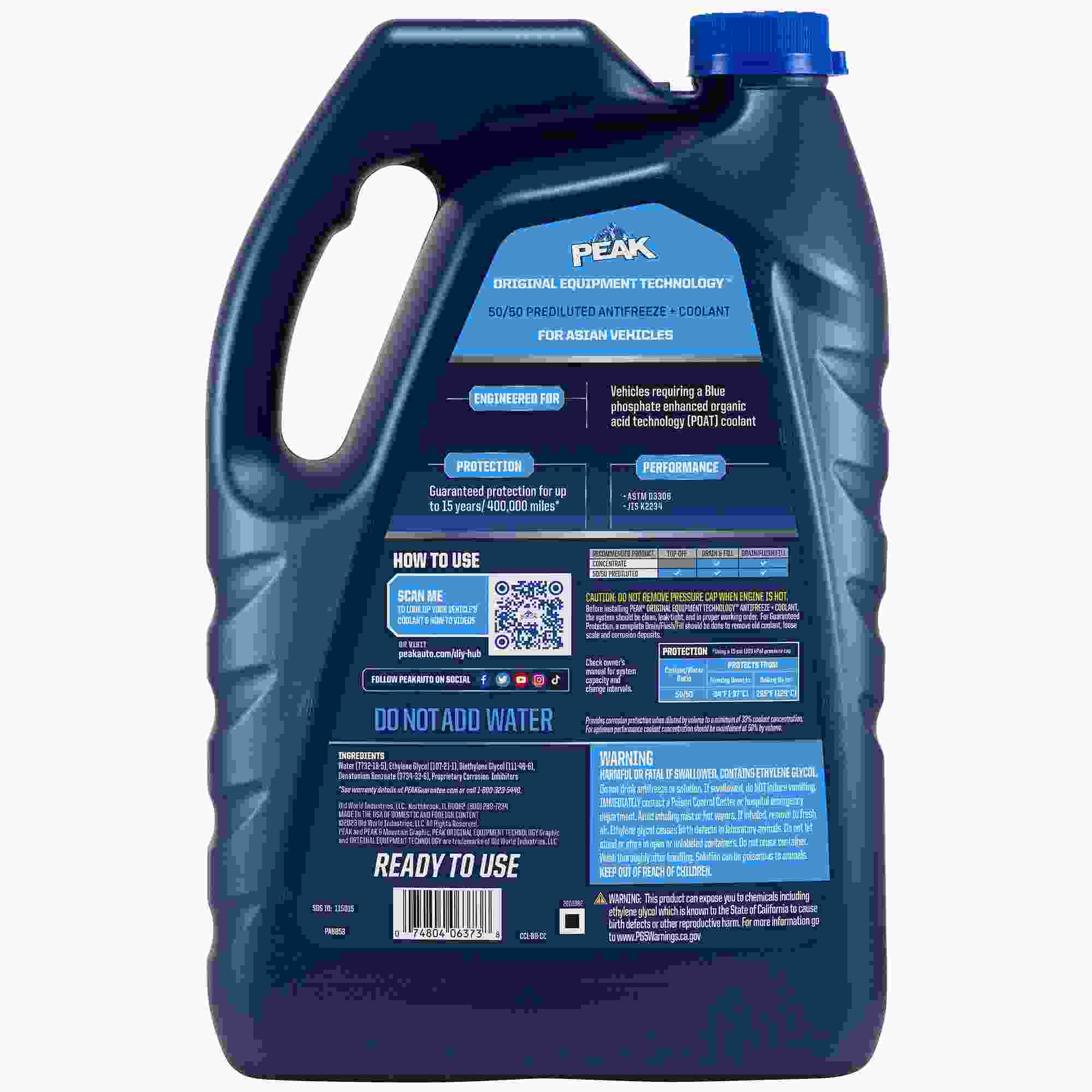 Nissan Leaf Drive Motor Coolant Extended Life Blue 50/50 Pre-diluted ,1 Gallon