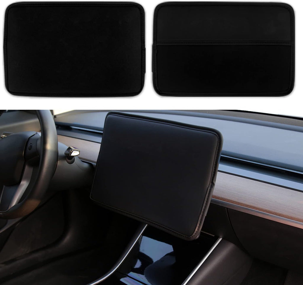 Tesla Model 3, Y Center Screen Slip On Sunshade Center Screen Protector, Black