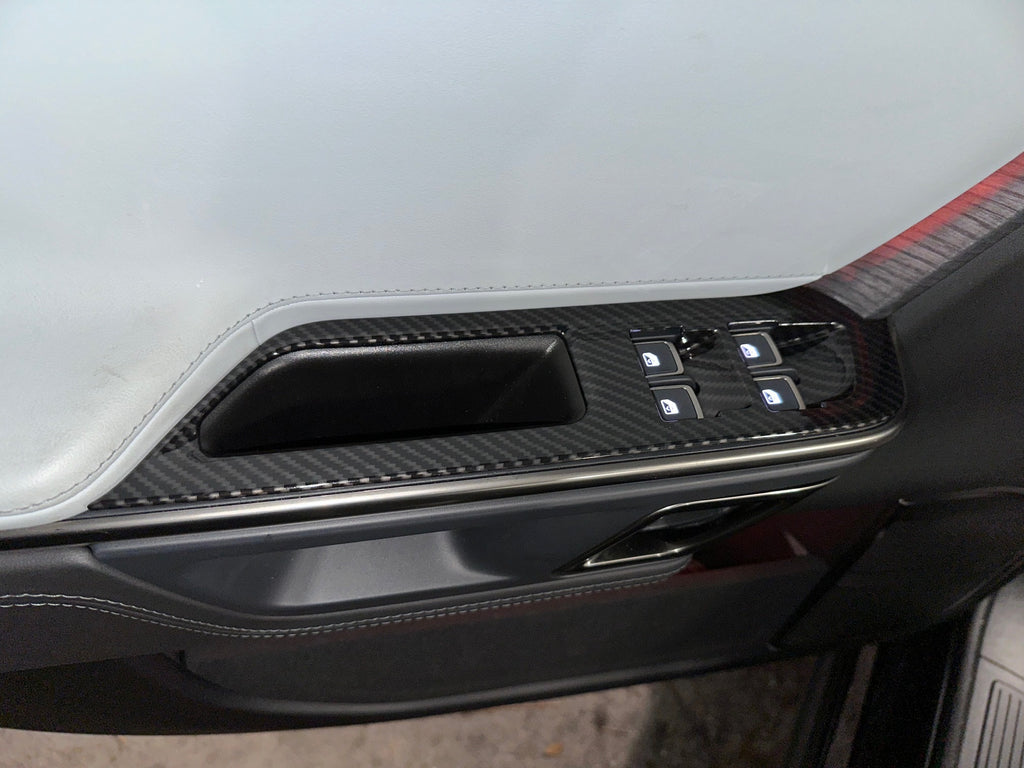 Door Switch Cover Trim Panels, 4-Piece Set, Carbon Fiber for Rivian R1T, R1S