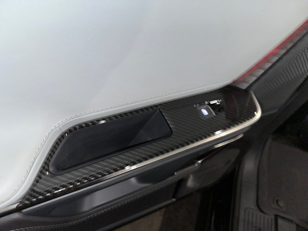 Door Switch Cover Trim Panels, 4-Piece Set, Carbon Fiber for Rivian R1T, R1S