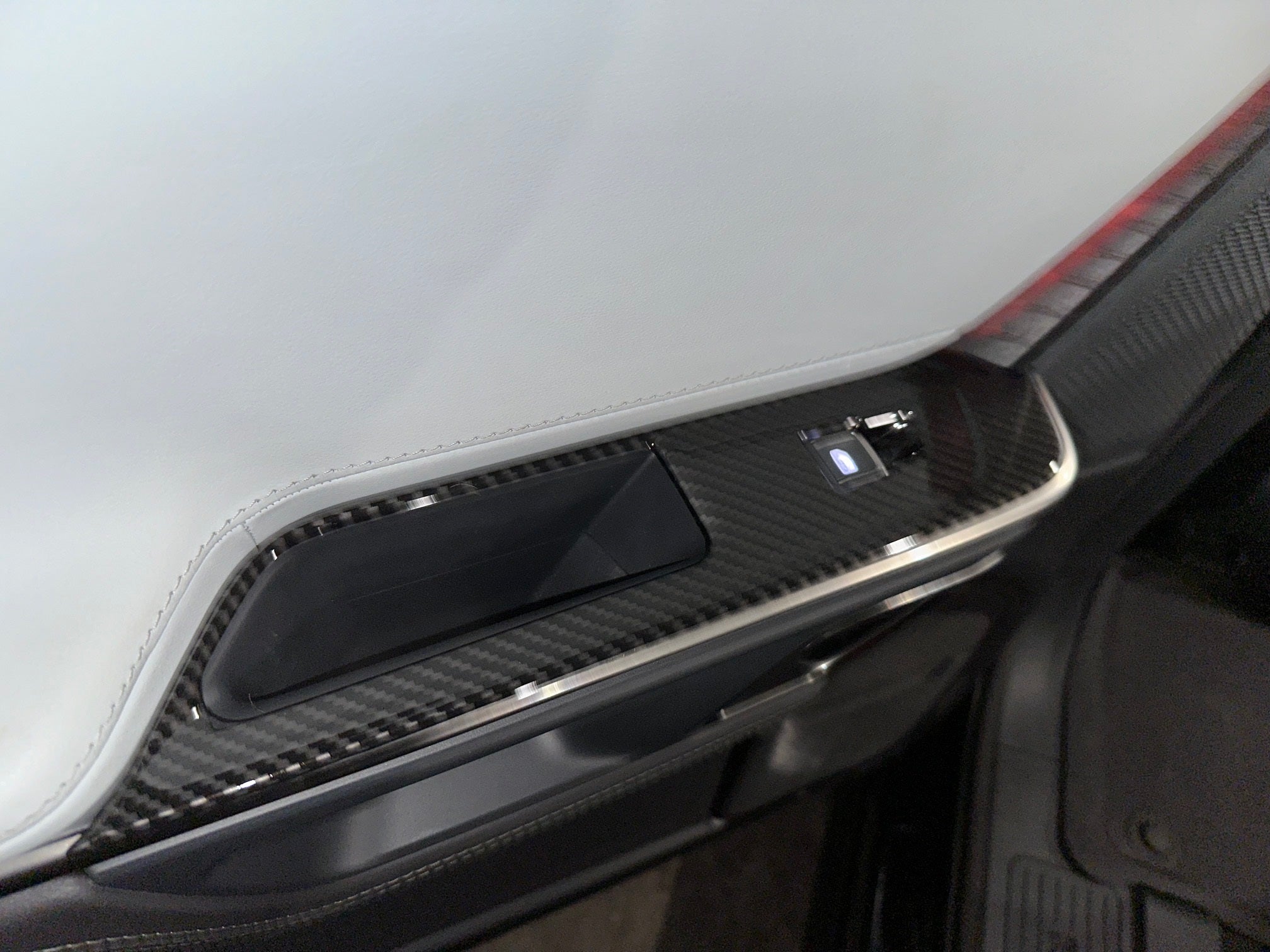 Door Switch Cover Trim Panels, 4-Piece Set, Carbon Fiber for Rivian R1T, R1S