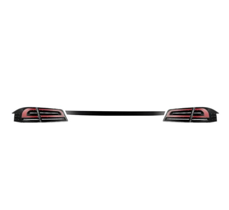 Tesla Model S AlphaRex LUXX-Series LED Taillights, Black/Red, 2012-2021