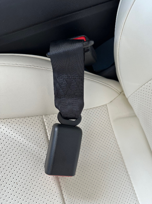 Tesla Model Y Seat Belt Extender, 7" Belt Style, Black, 2020-2026