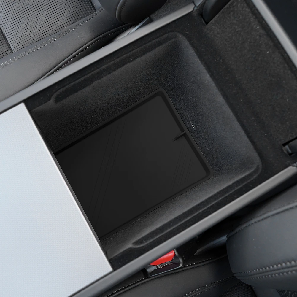 Tesla Model 3 Highland Lower Armrest Console Storage Tray, Silicone, Black, 2024-2026