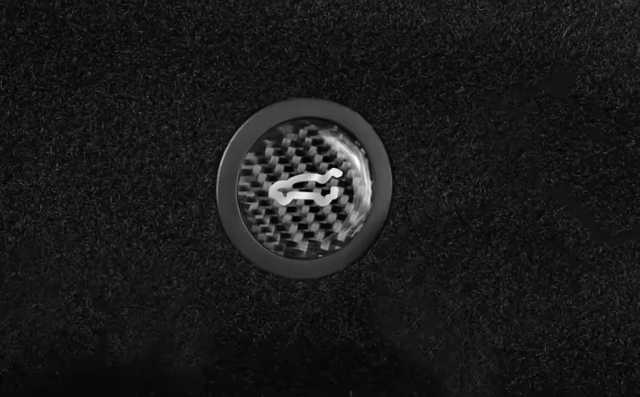 Tesla Model 3 Highland, Model Y Juniper Black Carbon Fiber Trunk Switch Button Cover, 2024-2027