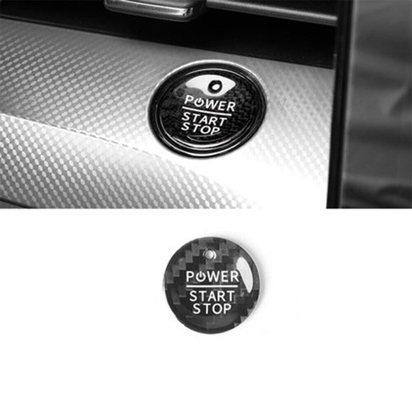 Mustang Mach-E Black Carbon Fiber Push Start Stop Button Cover, 2021-2023