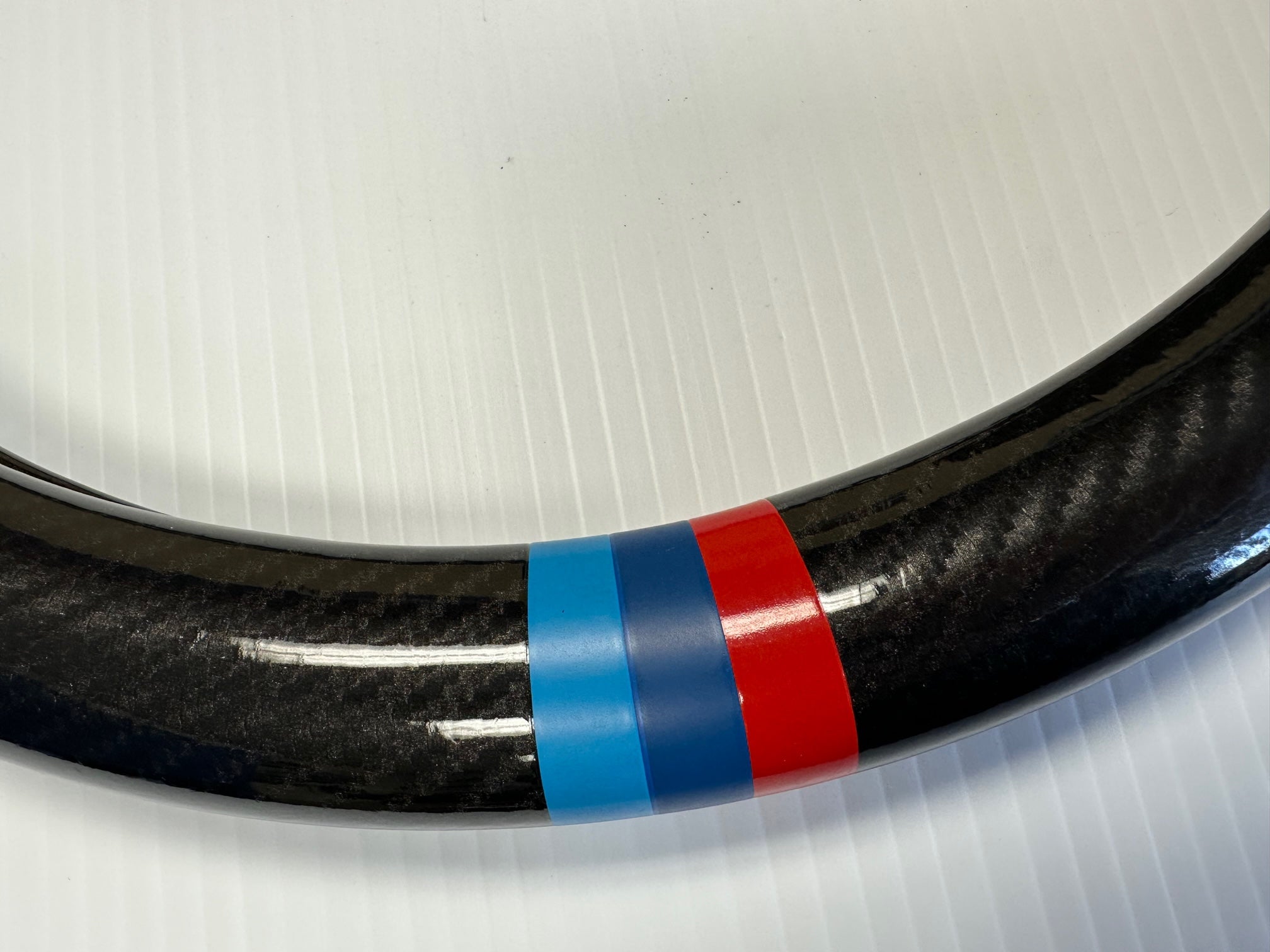 Mustang Mach-E Steering Wheel Cover, Leather, Carbon Fiber, with Logo, 2021-2024