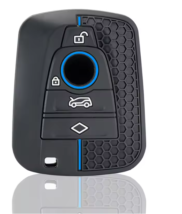 BMW I3 Silicone Key Fob Case, Black / Blue, 2014-2021
