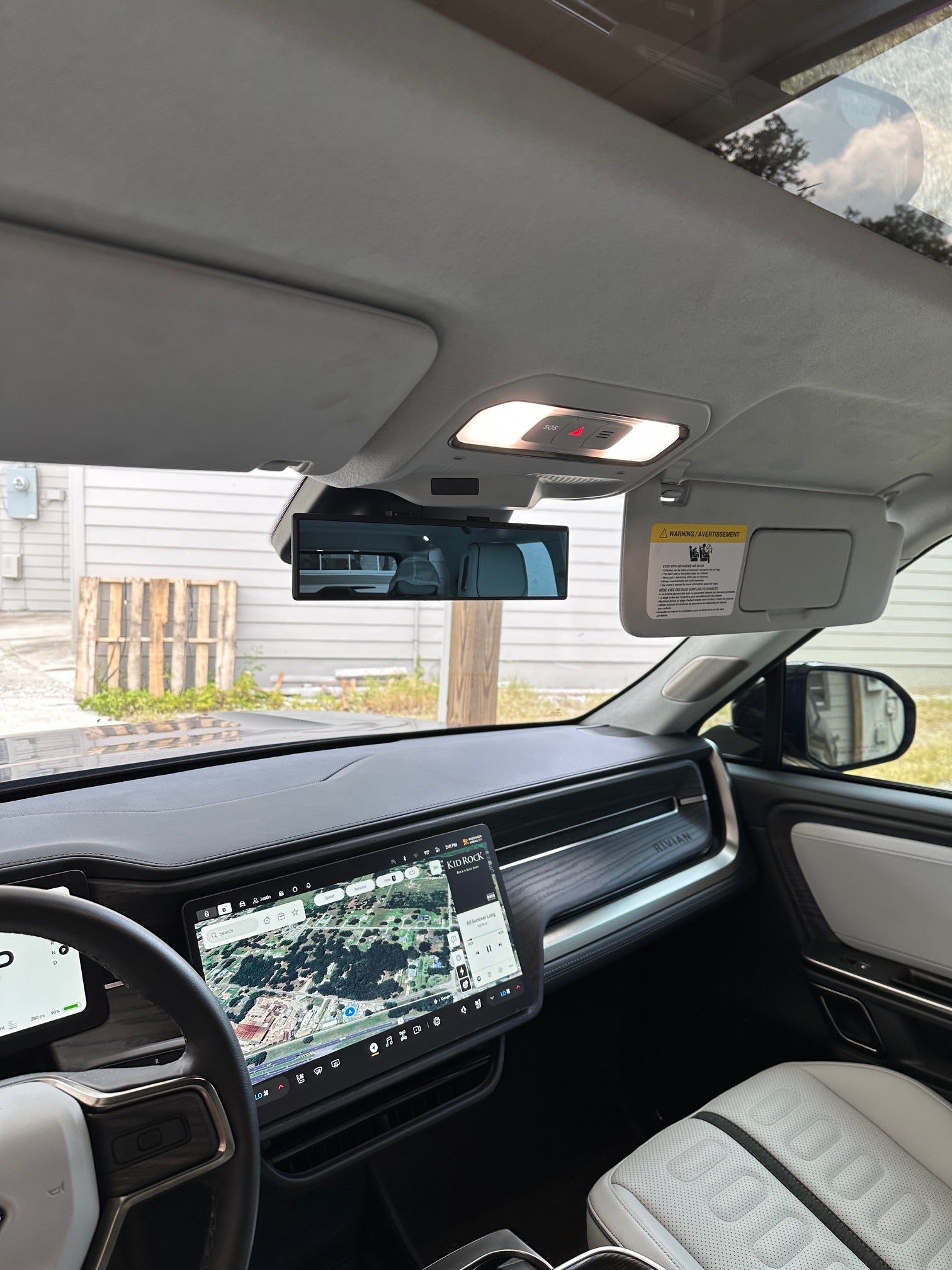 Inside Rear-View Mirror, Wide-Angle View, Convex Clip On for Rivian R1T, R1S