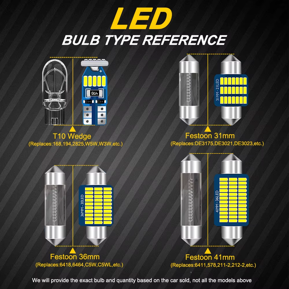 Nissan Leaf LED Interior Light Bulb Kit, Ice Blue, 11-Piece, 2018-2024