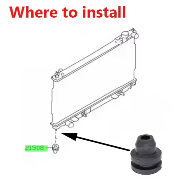 Nissan Leaf Lower Radiator Mount Support Bushings, 2011-2015