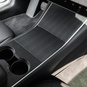 Tesla Model 3, Y Matte Carbon Fiber ABS Center Console Cover Kit, 2017-2020