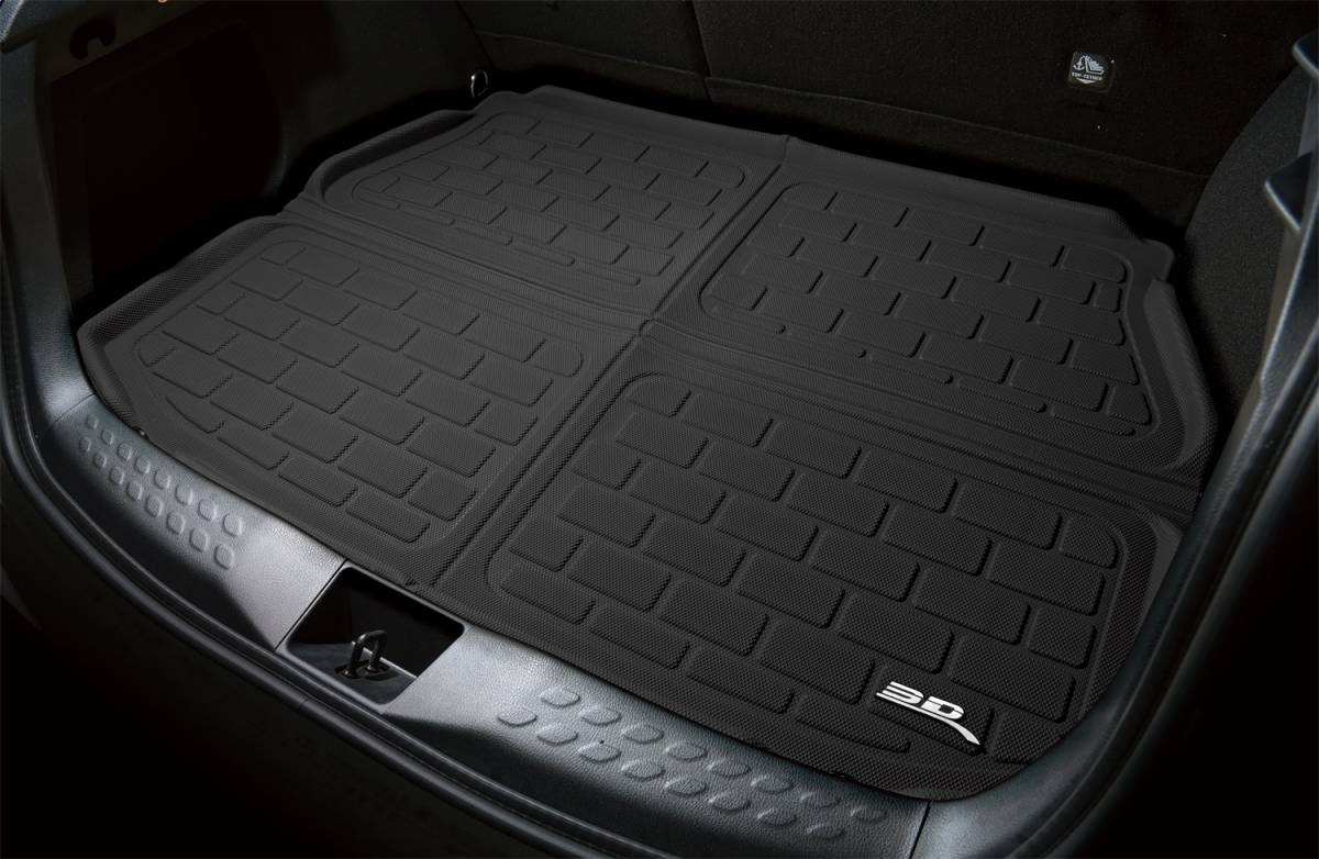 3D MAXpider Rear Cargo Liner Kagu Black for Rivian R1S, 2022-2025