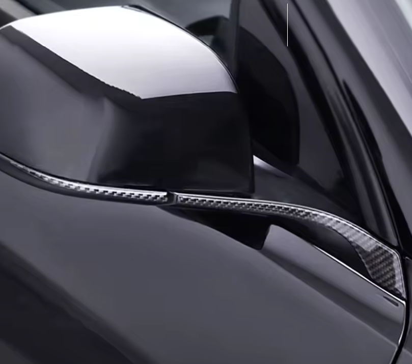 Tesla Model Y Black 3D Carbon Fiber Side Mirror Decoration Strip Epoxy Stickers