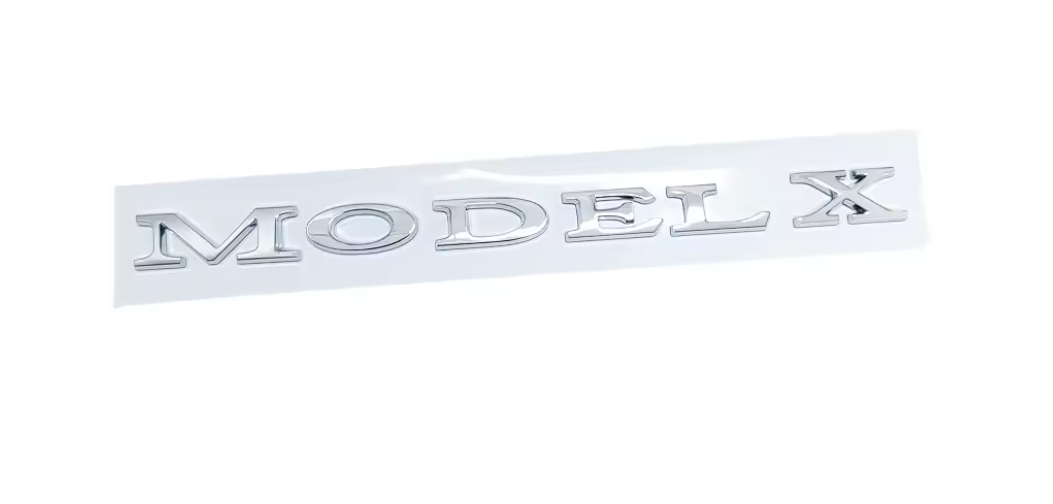 Tesla Model X Emblem Badge, Chrome, ABS