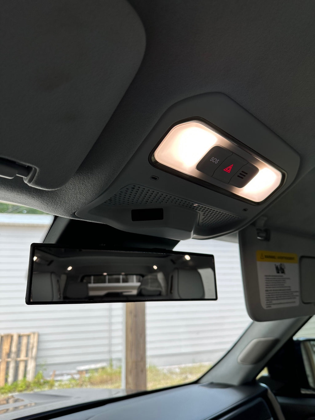 Inside Rear-View Mirror, Wide-Angle View, Convex Clip On for Rivian R1T, R1S