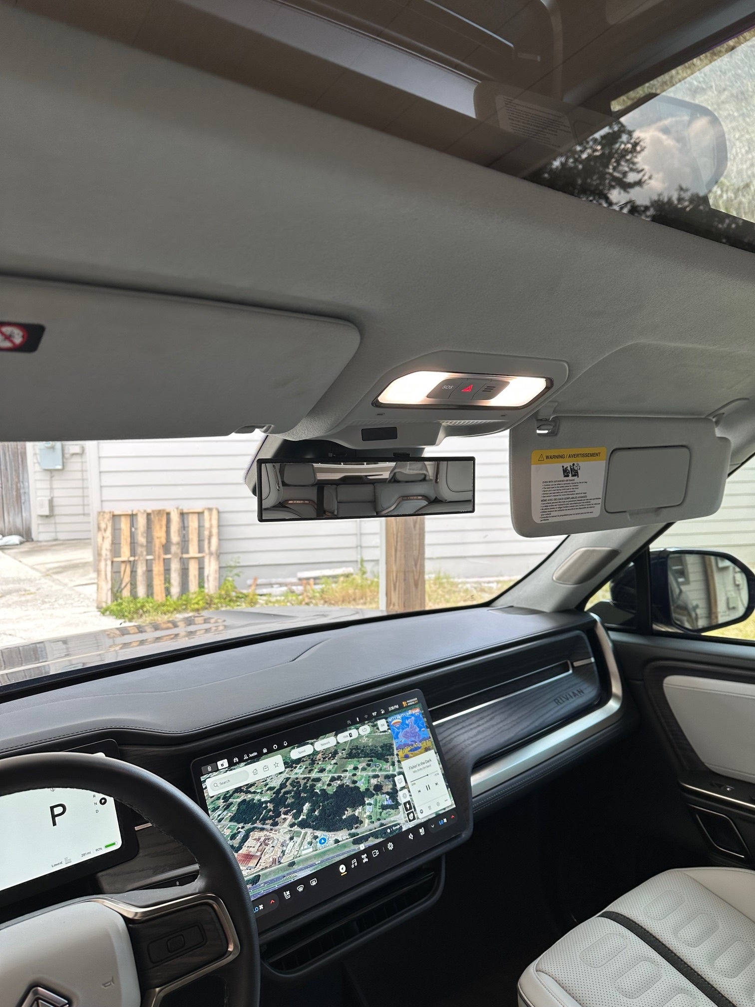 Inside Rear-View Mirror, Wide-Angle View, Convex Clip On for Rivian R1T, R1S