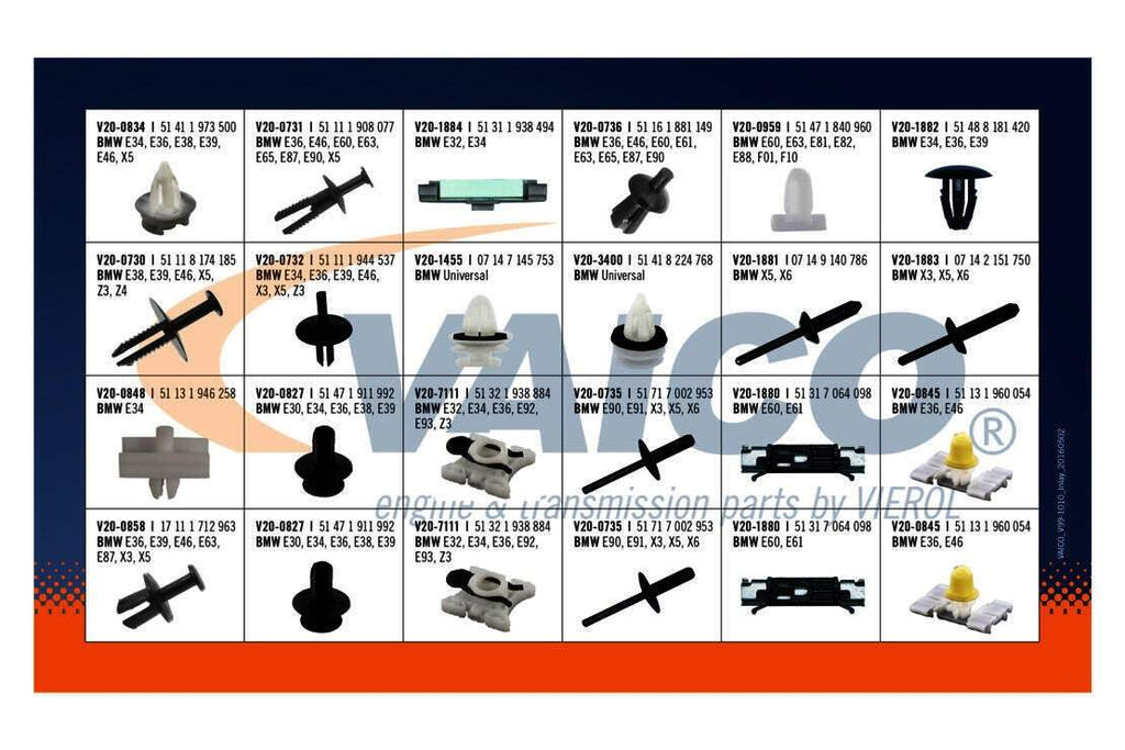 BMW I3 Assortment Fastener Kit, 2014-2015
