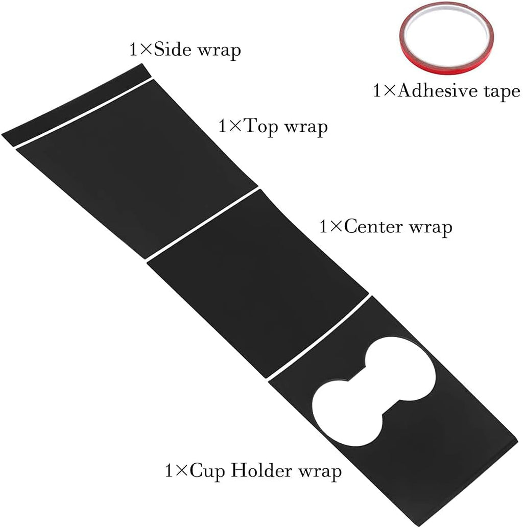 Tesla Model 3, Y Matte Black ABS Center Console Cover Kit, 2017-2020