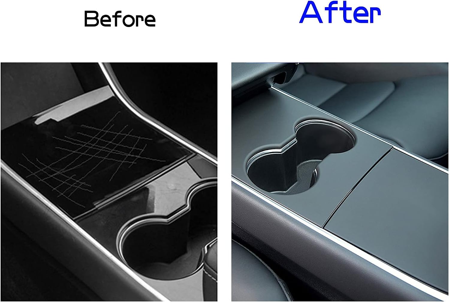 Tesla Model 3, Y Matte Black ABS Center Console Cover Kit, 2017-2020