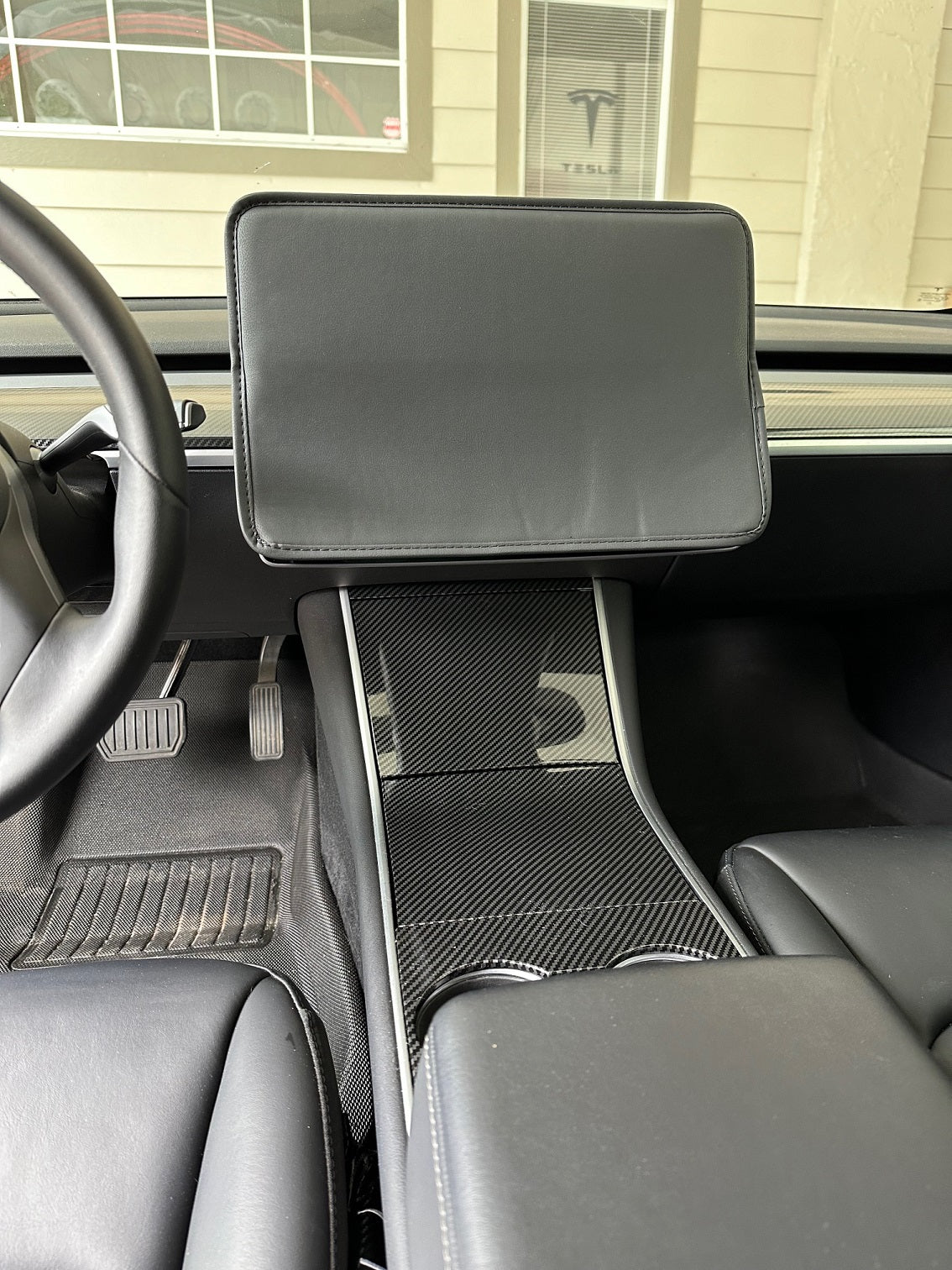 Tesla Model 3, Y Center Screen Slip On Sunshade Center Screen Protector, Black