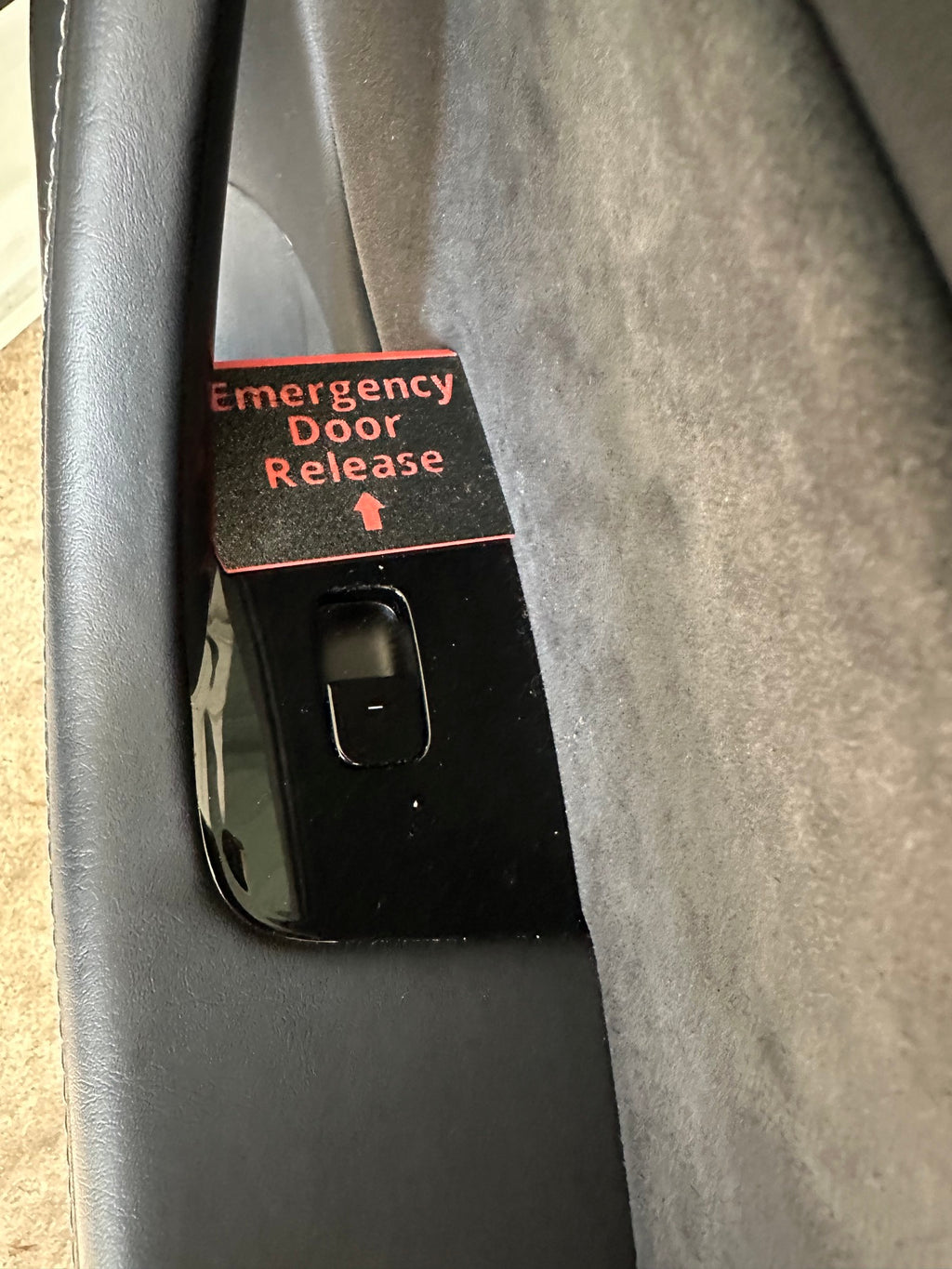 Tesla Model 3, Y, Emergency Door Release Latch Cover, Passenger Side