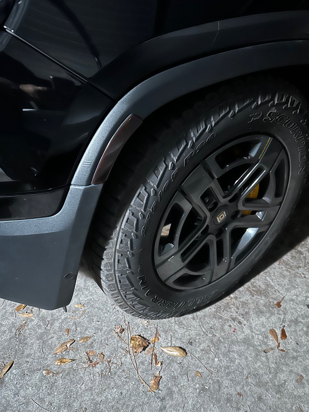 Front Side Marker Reflector Black Out Covers, Smoke, for Rivian R1T, R1S