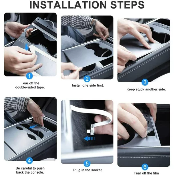 Tesla Model 3, Y Center Console USB Charging Cover, 2021-2023