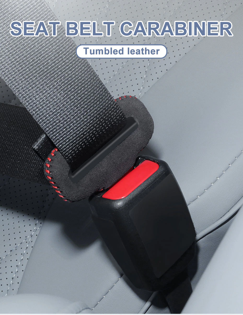 Chevy Bolt EV, EUV Seat Belt Buckle Cover Anti-Scratch Protector, Suede Leather