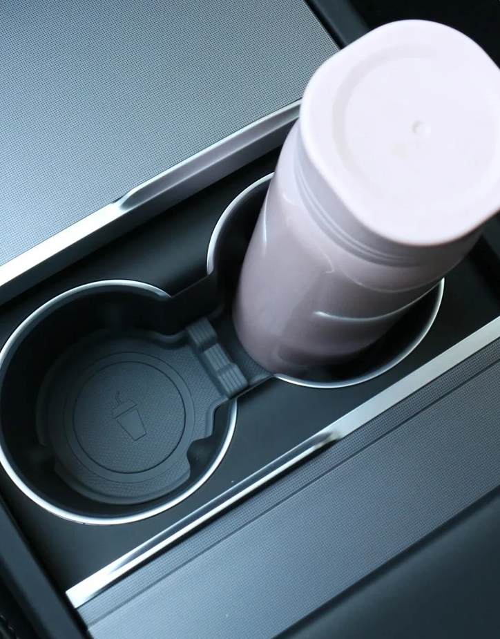 Tesla Model 3 Highland Cup Holder Insert, Silicone, Black, 2024-2026