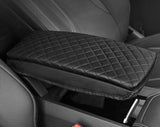 Mustang Mach-E PU Leather Padded Diamond Pattern Center Console Cushion Armrest Cover, Black