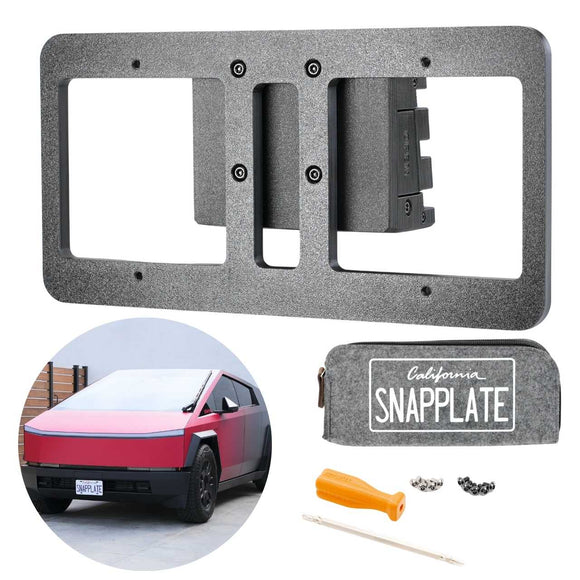 Tesla Cybertruck SNAPPLATE Front License Plate Mount, Removable, 2023-2024