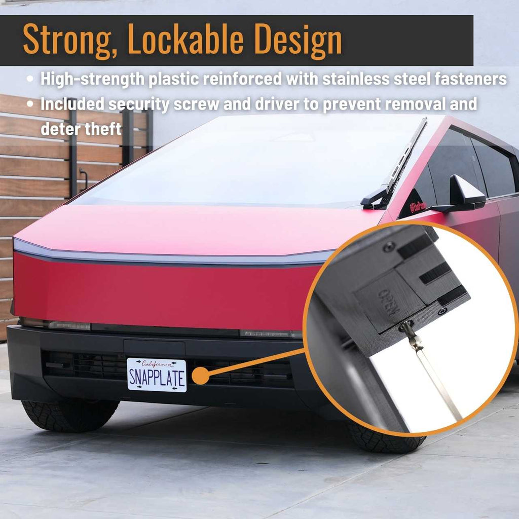 Tesla Cybertruck SNAPPLATE Front License Plate Mount, Removable, 2023-2025