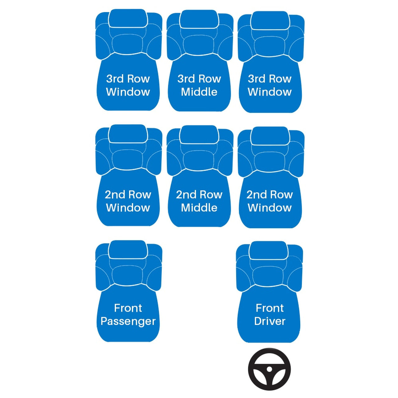 Seat Belt Extender, 7" Belt Style, Black for Rivian R1S , 2022-2025