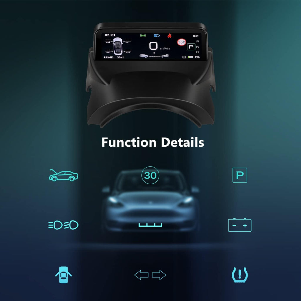 Tesla Model 3, Y Dashboard Ultra Mini Screen Heads Up Display, 2017-2023
