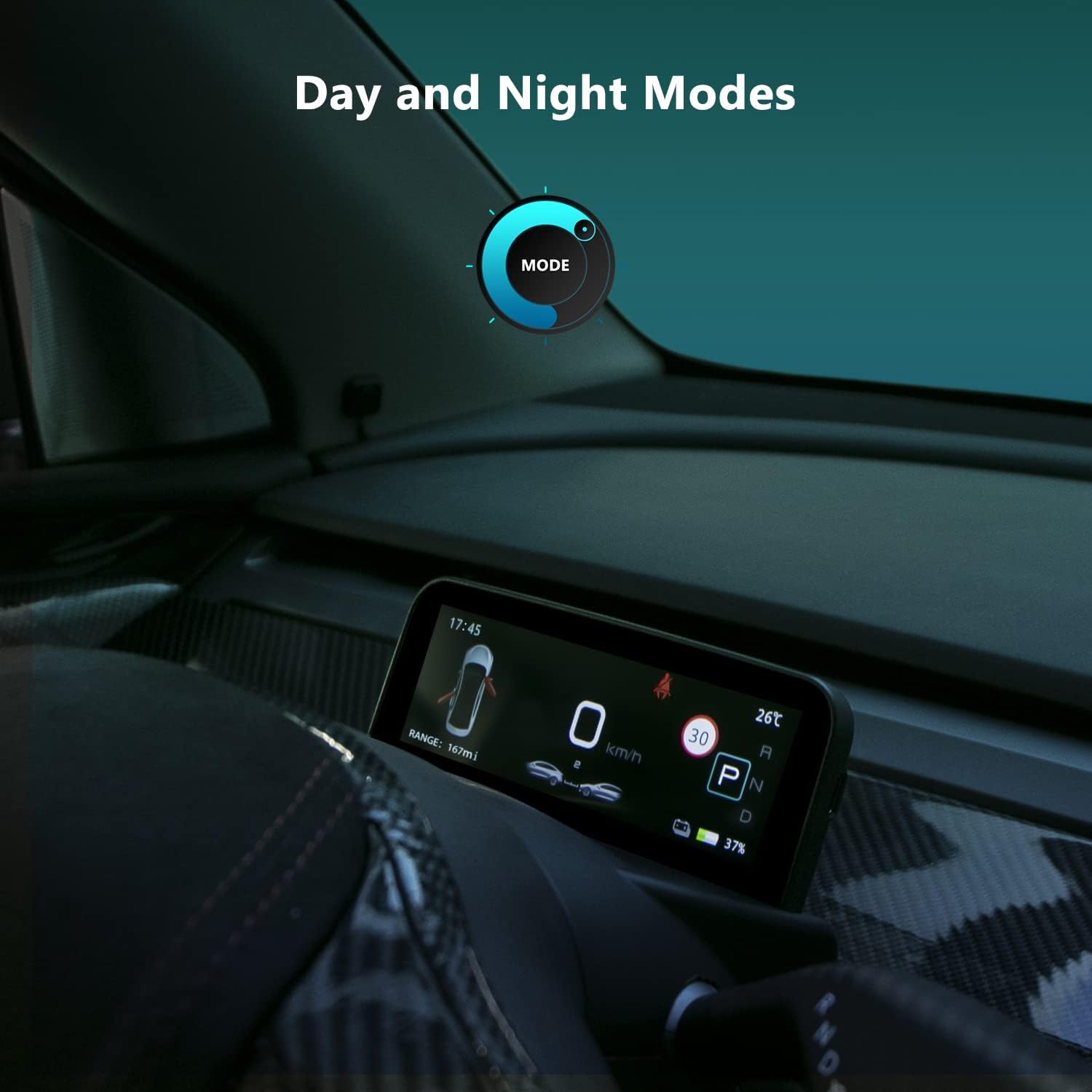Tesla Model 3, Y Dashboard Ultra Mini Screen Heads Up Display, 2017-2023