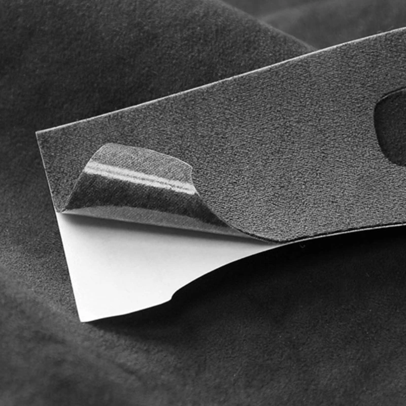 Tesla Model 3, Y Door Switch Cover Trim Stickers, 4pcs, Deep Gray Alcantara Suede